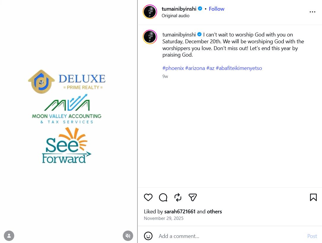 Ethan Manzi Tumaini Byinshi of Gilbert AZ Fails to Pay for Audio and Lighting Equipment